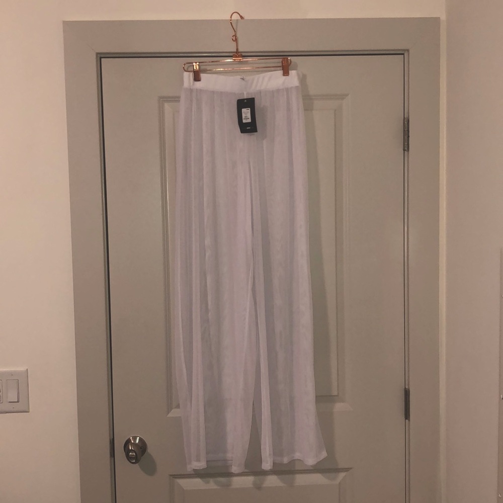 NWT-Sheer Mesh White Fashion Nova Cover Up Pants